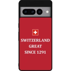 Coque Google Pixel 7 Pro - Silicone rigide noir Switzerland Great Since 1291