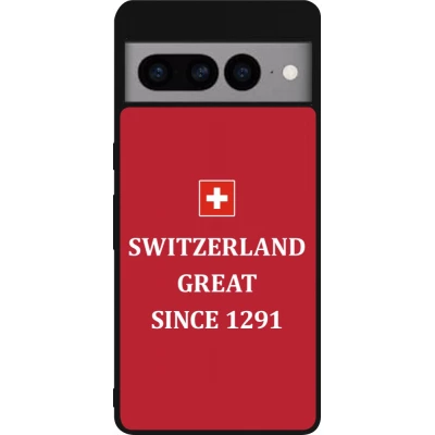 Coque Google Pixel 7 Pro - Silicone rigide noir Switzerland Great Since 1291
