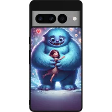 Google Pixel 7 Pro Case Hülle - Silikon schwarz Valentin 2024 Flauschige Liebe