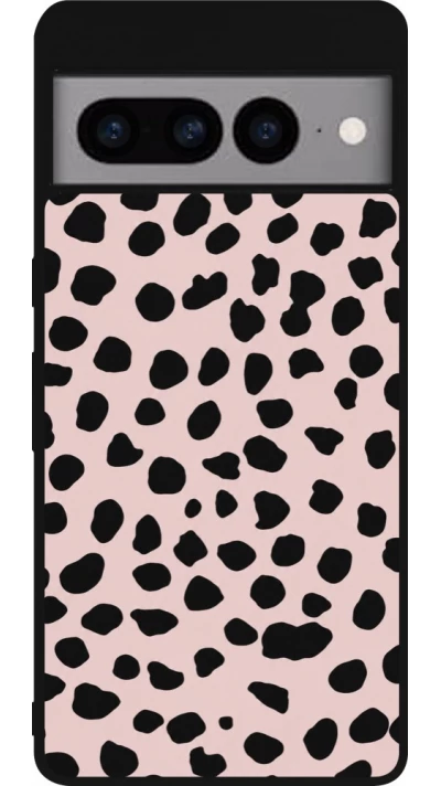 Coque Google Pixel 7 Pro - Silicone rigide noir Wild Leopard Pink