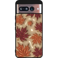 Google Pixel 8 Case Hülle - Silikon schwarz Autumn 26 3D leaves