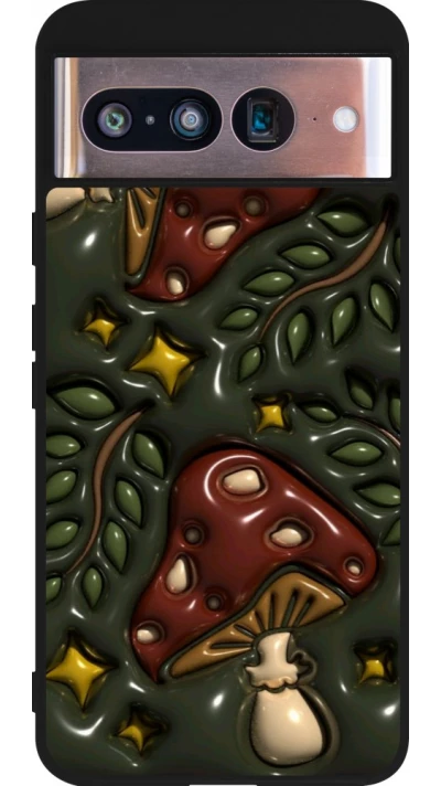 Coque Google Pixel 8 - Silicone rigide noir Autumn 26 3D mushrooms