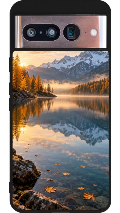 Coque Google Pixel 8 - Silicone rigide noir Autumn 26 Autumn lake