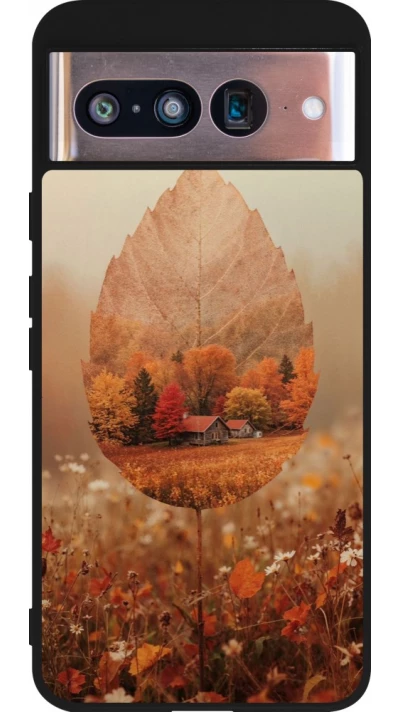 Coque Google Pixel 8 - Silicone rigide noir Autumn 26 Autumn leaf