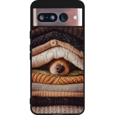 Coque Google Pixel 8 - Silicone rigide noir Autumn 26 Dog under the covers