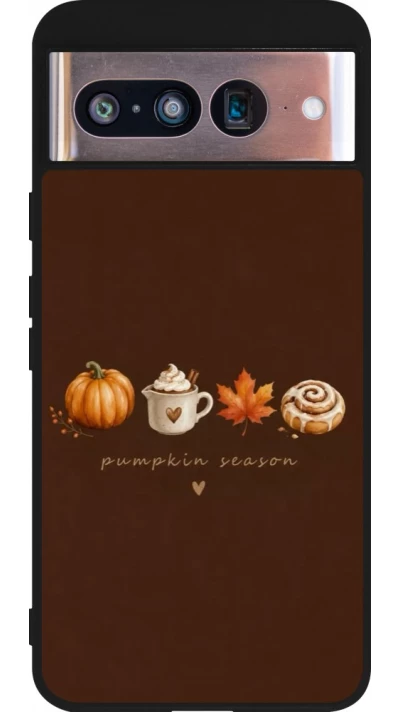 Coque Google Pixel 8 - Silicone rigide noir Autumn 26 Pumpkin season