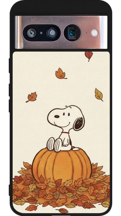 Coque Google Pixel 8 - Silicone rigide noir Autumn 26 Snoopy autumn