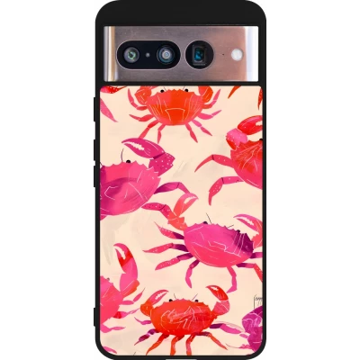 Coque Google Pixel 8 - Silicone rigide noir Crabs Paint