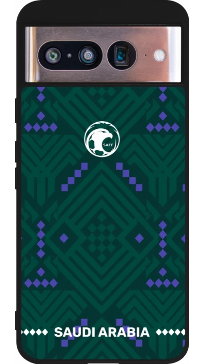Google Pixel 8 Case Hülle - Silikon schwarz Saudi Arabien 2026 personalisierbares Fussballtrikot