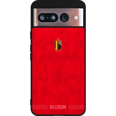 Google Pixel 8 Case Hülle - Silikon schwarz Belgien 2026 personalisierbares Fussballtrikot