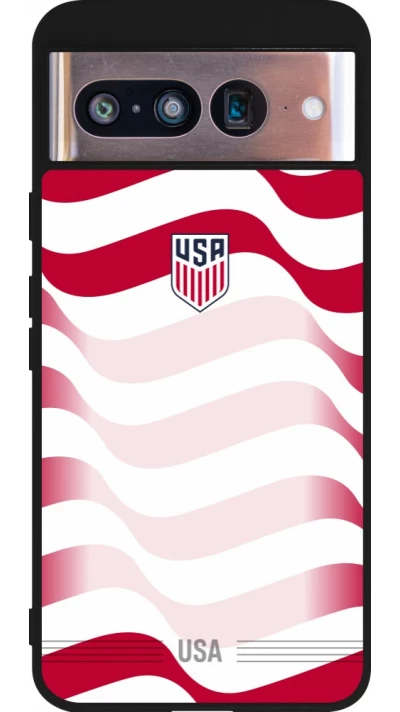 Google Pixel 8 Case Hülle - Silikon schwarz Vereinigten Staaten 2026 personalisierbares Fussballtrikot