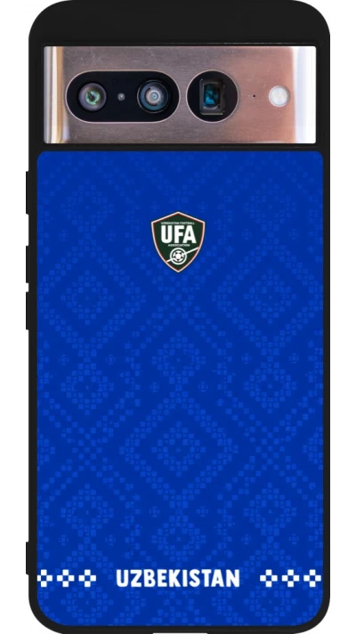Google Pixel 8 Case Hülle - Silikon schwarz Usbekistan 2026 personalisierbares Fussballtrikot