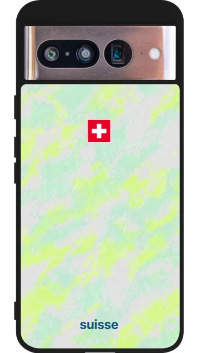 Google Pixel 8 Case Hülle - Silikon schwarz Schweiz Away 2026 personalisierbares Fussballtrikot