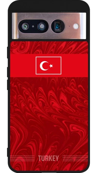 Google Pixel 8 Case Hülle - Silikon schwarz Türkei 2026 personalisierbares Fussballtrikot