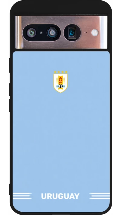 Google Pixel 8 Case Hülle - Silikon schwarz Uruguay 2026 personalisierbares Fussballtrikot