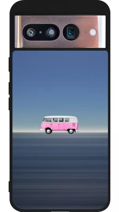 Google Pixel 8 Case Hülle - Silikon schwarz Spring 23 pink bus