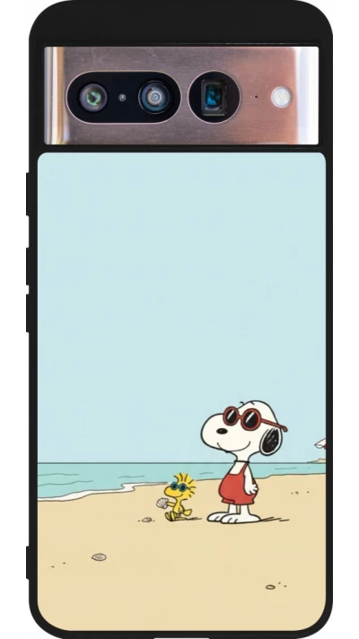 Google Pixel 8 Case Hülle - Silikon schwarz Snoopy on the beach Summer 2026