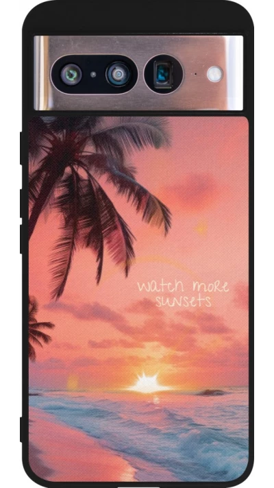 Google Pixel 8 Case Hülle - Silikon schwarz Watch more sunsets Summer 2026