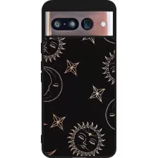 Google Pixel 8 Case Hülle - Silikon schwarz Suns and Moons