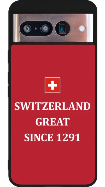 Google Pixel 8 Case Hülle - Silikon schwarz Switzerland Great Since 1291