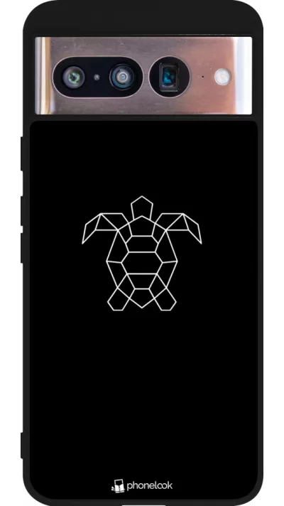 Google Pixel 8 Case Hülle - Silikon schwarz Turtles lines on black