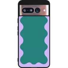 Google Pixel 8 Case Hülle - Silikon schwarz Wavy Rectangle Green Purple
