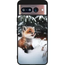 Google Pixel 8 Case Hülle - Silikon schwarz Weihnachten 2023 Fuechslein Tanne