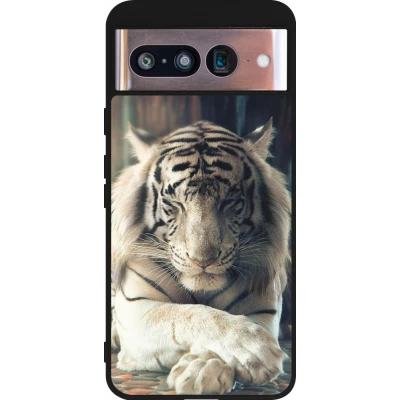 Google Pixel 8 Case Hülle - Silikon schwarz Zen Tiger