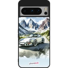 Google Pixel 8 Pro Case Hülle - Silikon schwarz Porsche 911 Berg Aquarell