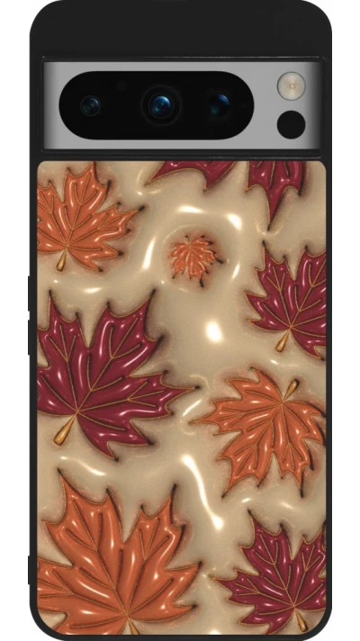 Coque Google Pixel 8 Pro - Silicone rigide noir Autumn 26 3D leaves