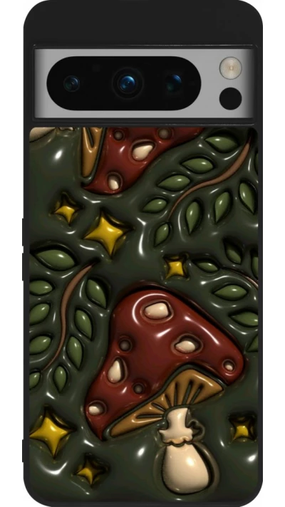 Coque Google Pixel 8 Pro - Silicone rigide noir Autumn 26 3D mushrooms