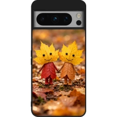Google Pixel 8 Pro Case Hülle - Silikon schwarz Autumn 26 Couple of leaves