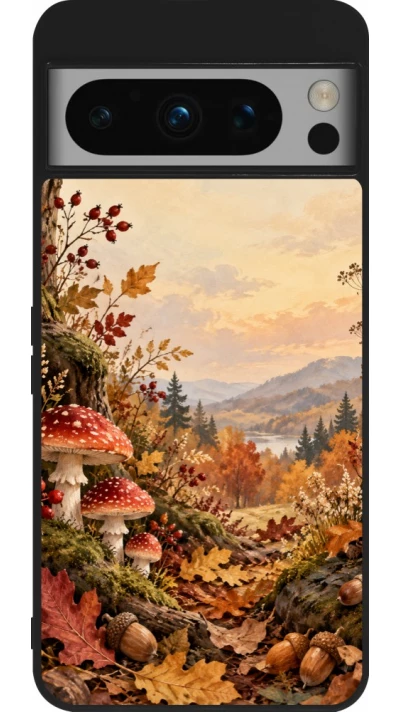 Coque Google Pixel 8 Pro - Silicone rigide noir Autumn 26 Illustrated Autumn