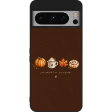 Coque Google Pixel 8 Pro - Silicone rigide noir Autumn 26 Pumpkin season