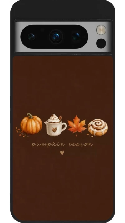 Coque Google Pixel 8 Pro - Silicone rigide noir Autumn 26 Pumpkin season