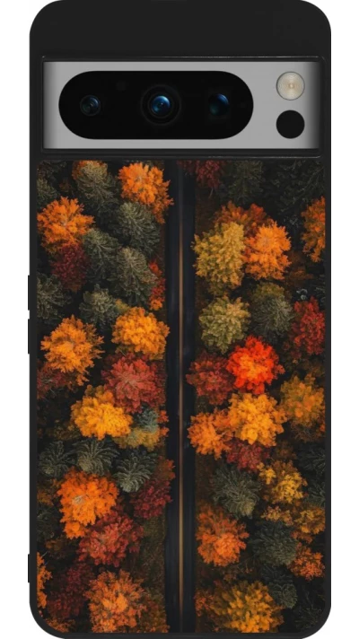 Coque Google Pixel 8 Pro - Silicone rigide noir Autumn 26 Road in autumn