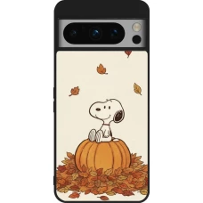 Coque Google Pixel 8 Pro - Silicone rigide noir Autumn 26 Snoopy autumn