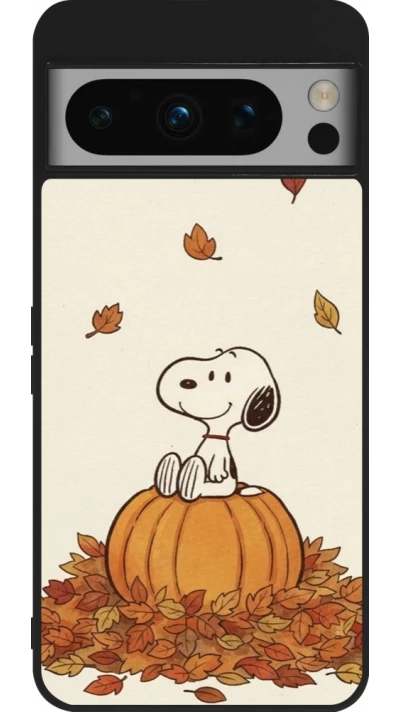 Coque Google Pixel 8 Pro - Silicone rigide noir Autumn 26 Snoopy autumn