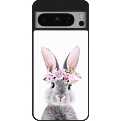 Google Pixel 8 Pro Case Hülle - Silikon schwarz Easter 2023 flower bunny