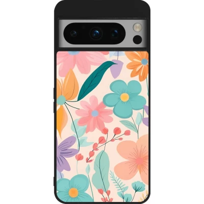 Google Pixel 8 Pro Case Hülle - Silikon schwarz Easter 2024 spring flowers