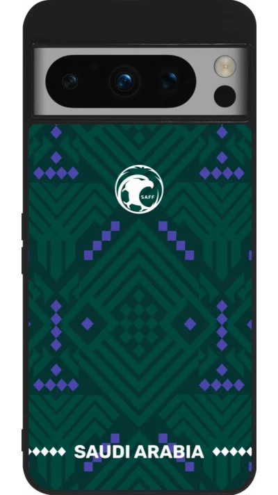 Google Pixel 8 Pro Case Hülle - Silikon schwarz Saudi Arabien 2026 personalisierbares Fussballtrikot