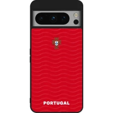 Coque Google Pixel 8 Pro - Silicone rigide noir Maillot de football Portugal 2026 personnalisable