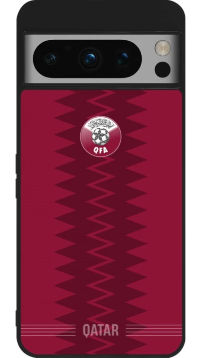 Google Pixel 8 Pro Case Hülle - Silikon schwarz Qatar 2026 personalisierbares Fussballtrikot