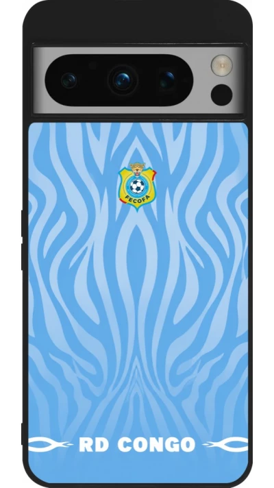 Coque Google Pixel 8 Pro - Silicone rigide noir Maillot de football RD Congo 2026 personnalisable