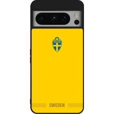 Google Pixel 8 Pro Case Hülle - Silikon schwarz Schweden 2026 personalisierbares Fussballtrikot
