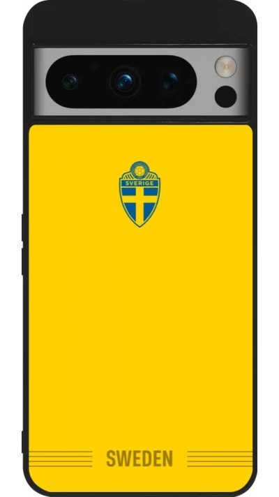 Google Pixel 8 Pro Case Hülle - Silikon schwarz Schweden 2026 personalisierbares Fussballtrikot