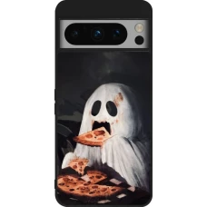 Google Pixel 8 Pro Case Hülle - Silikon schwarz Halloween 2026 Ghost eating pizza