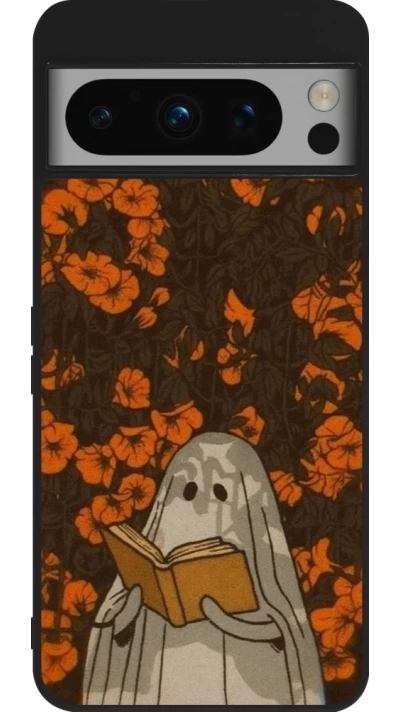 Google Pixel 8 Pro Case Hülle - Silikon schwarz Halloween 2026 Ghost reading
