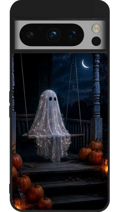 Google Pixel 8 Pro Case Hülle - Silikon schwarz Halloween 2026 Ghost on a swing
