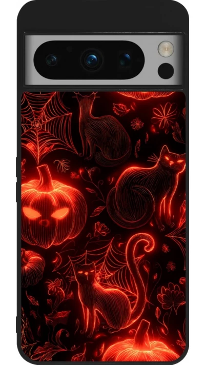 Google Pixel 8 Pro Case Hülle - Silikon schwarz Halloween 2026 Pattern Halloween